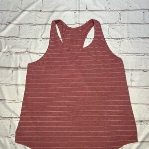 Lululemon Athletica Red Striped Tank Top